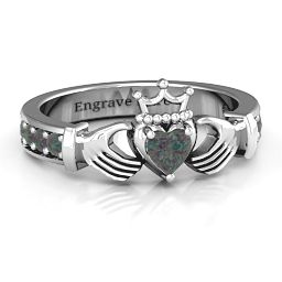 Classic Claddagh Heart Cut Ring with Accents