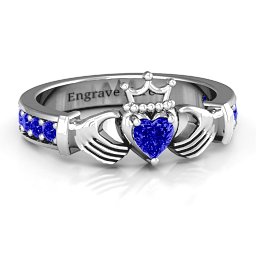 Classic Claddagh Heart Cut Ring with Accents