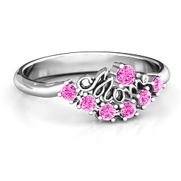 4 - 9 Stone Mom's Glimmering Love Ring