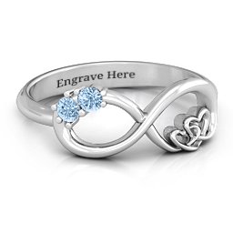 Double the Love Infinity Ring in 925 Sterling Silver