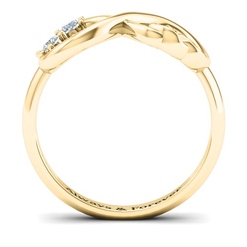 Double the Love Infinity Ring – 10K Yellow Gold with Cubic Zirconia