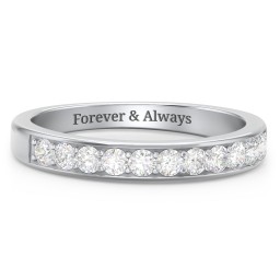 Shadow Band of Stones Ring in 925 Sterling Silver
