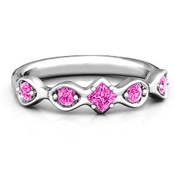 Infinite Wave with Princess Cut Center Stone Ring