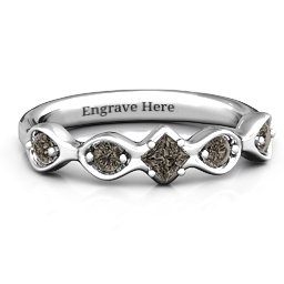 Infinite Wave with Princess Cut Center Stone Ring
