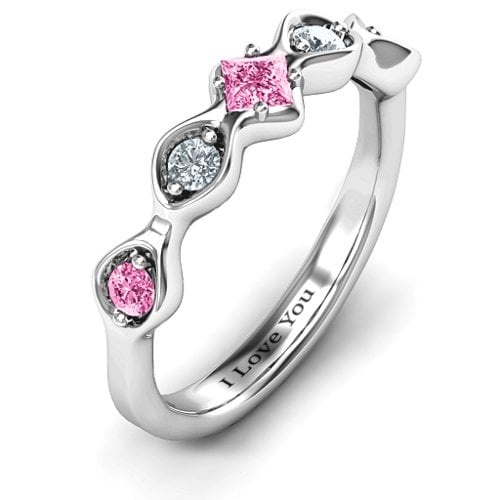 Infinite Wave with Princess Cut Center Stone Ring