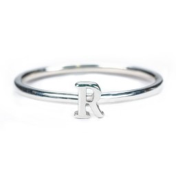 Stacking Initial Ring in 925 Sterling Silver