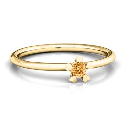 Stackr Hugging Heart Stone Ring in 10K Solid Yellow Gold with Citrine, Aquamarine, Pink Tourmaline, Amethyst, and Ruby
