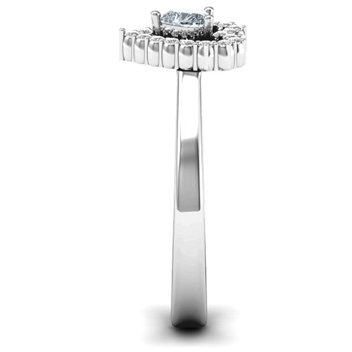 Heart in Heart Halo Ring – 10K White Gold with Cubic Zirconia and White Premium Zirconia