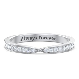 Tapered Stacking Band with Accents in 925 Sterling Silver