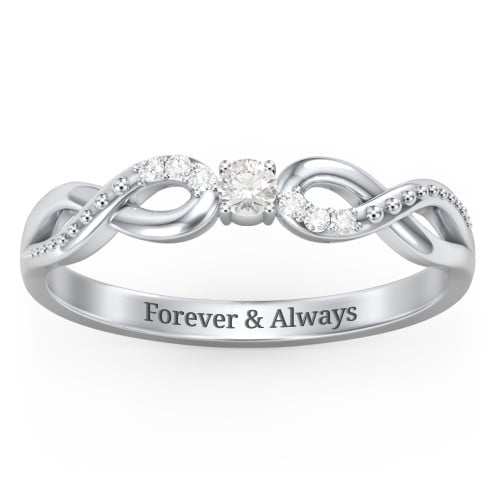 Double Infinity Gemstone Ring with Accents