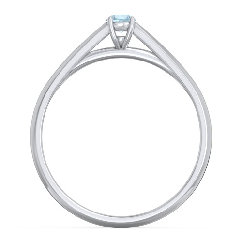Classic Solitaire Sparkle Ring – Sterling Silver with Blue Topaz