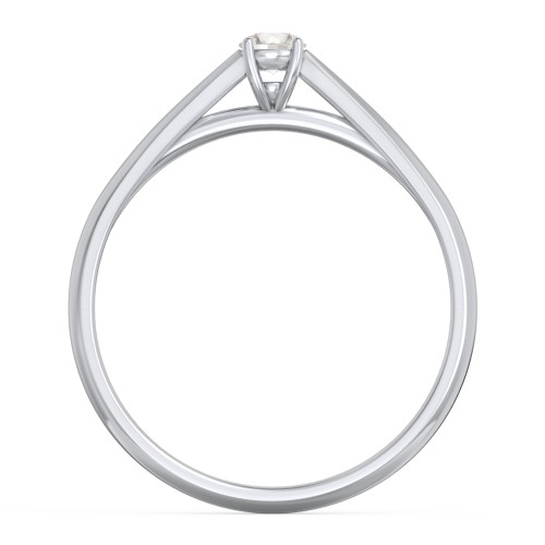 Classic Solitaire Sparkle Ring – 10K White Gold with Cubic Zirconia