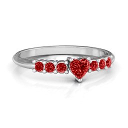 Beaming with Love Ring in 925 Sterling Silver with Garnet
