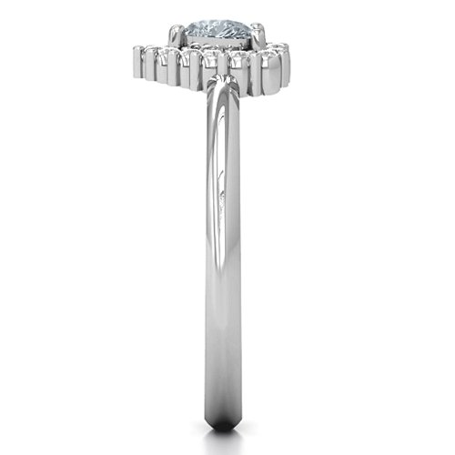 Heart with Halo Promise Ring – 10K White Gold with Cubic Zirconia and White Premium Zirconia