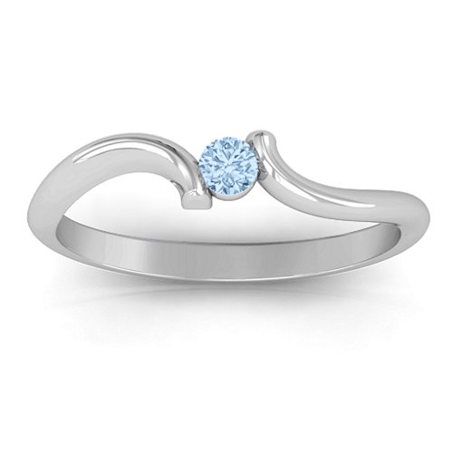 For Always Ring – Sterling Silver with Aquamarine