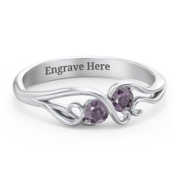 Swirl of Style Birthstone Ring in 925 Sterling Silver with Alexandrite