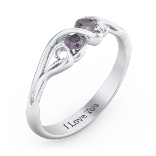 Swirl of Style Birthstone Ring – Sterling Silver with Alexandrite