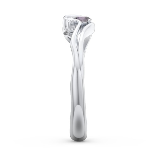 Swirl of Style Birthstone Ring – Sterling Silver with Alexandrite