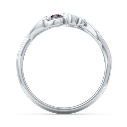 Swirl of Style Birthstone Ring – Sterling Silver with Alexandrite
