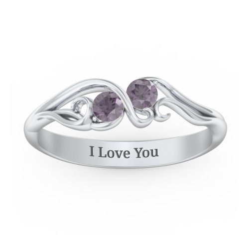 Swirl of Style Birthstone Ring – Sterling Silver with Alexandrite