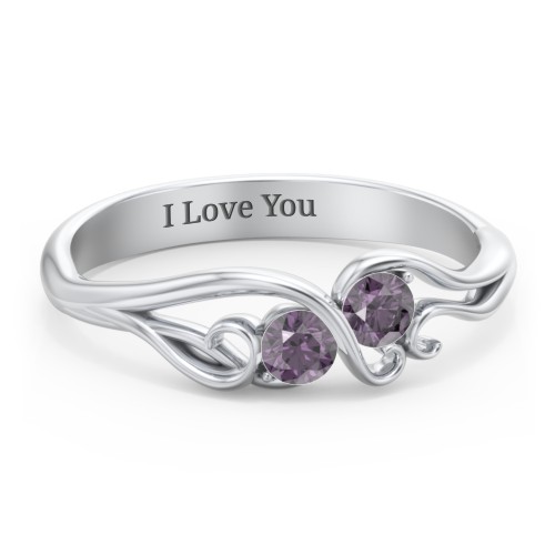 Swirl of Style Birthstone Ring – Sterling Silver with Alexandrite