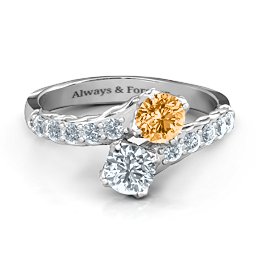 Intricate Infinity Two Stone Ring in 925 Sterling Silver
