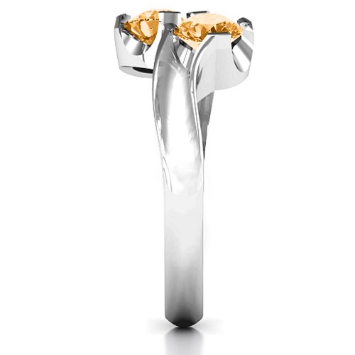 Two Stone Sparkle Ring – Sterling Silver with Citrine