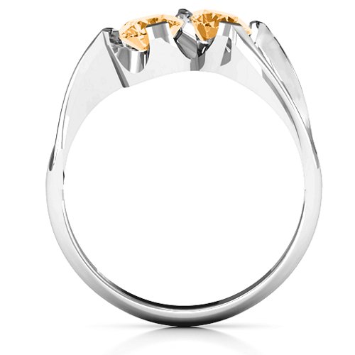 Two Stone Sparkle Ring – Sterling Silver with Citrine