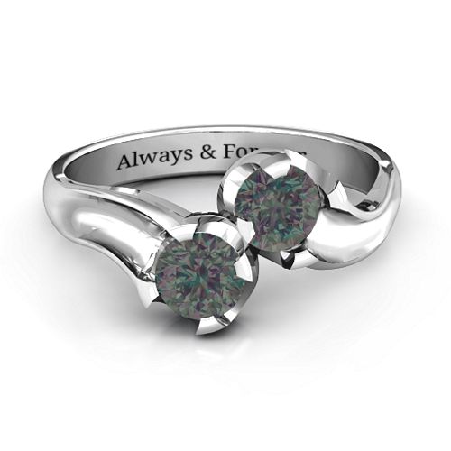 Two Stone Sparkle Ring – Sterling Silver with Alexandrite