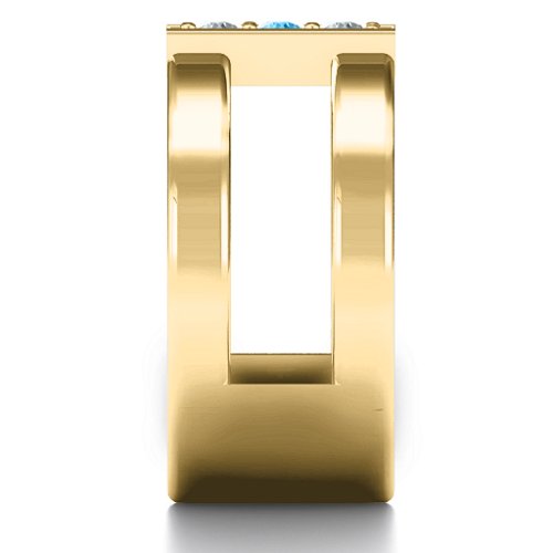 Layers Of Love Ring – 10K Yellow Gold with Cubic Zirconia and Blue Topaz