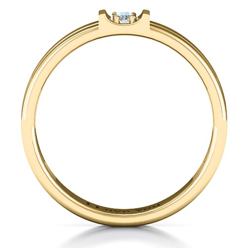 Layers Of Love Ring – 10K Yellow Gold with Cubic Zirconia and Blue Topaz