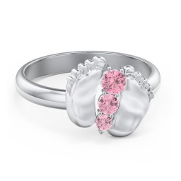Baby Feet Birthstone Ring