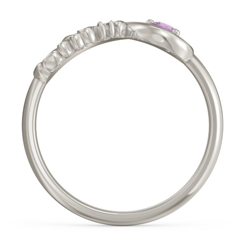 Infinite Bond Mum Ring – 10K White Gold with Amethyst