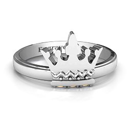 Royal Family Princess Tiara Ring in 925 Sterling Silver with Citrine