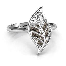 Mint to Be Cage Leaf Ring in 925 Sterling Silver with Smokey Quartz