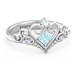 Fairytale Princess Tiara Ring in 925 Sterling Silver
