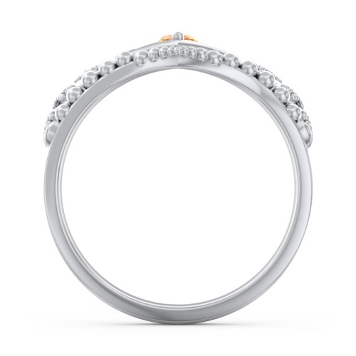 Heart Tiara Ring with Marquise Gemstone – Sterling Silver with Citrine and White Premium Zirconia