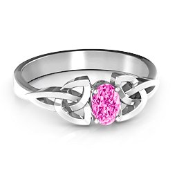 Trinity Knot Oval Gemstone Ring