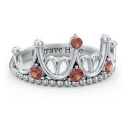 Like A Dream Tiara Ring in 925 Sterling Silver with Garnet