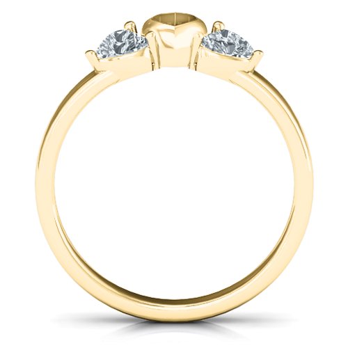 Sparkling Sweethearts Two-Stone Ring – 10K Yellow Gold with Cubic Zirconia