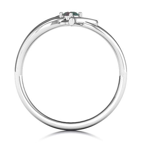 Everlasting Elegance Interwoven Heart Ring – Sterling Silver with Alexandrite