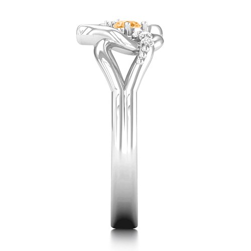 You Have My Heart Ring with Accents – Sterling Silver with Citrine and White Premium Zirconia