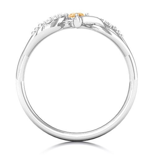 You Have My Heart Ring with Accents – Sterling Silver with Citrine and White Premium Zirconia