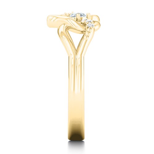You Have My Heart Ring with Accents – 10K Yellow Gold with Cubic Zirconia and White Premium Zirconia