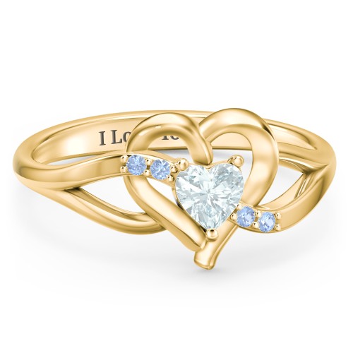 Infinity and Heart Birthstone Ring with Accents