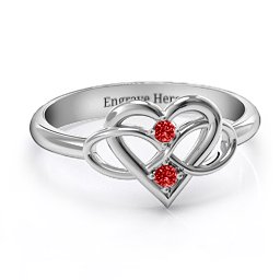 Together Forever Two-Stone Ring in 925 Sterling Silver with Garnet