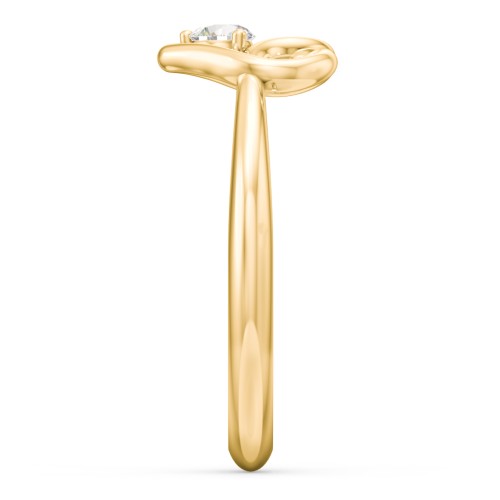 Forget Me Knot Heart Infinity Ring – 10K Yellow Gold with Cubic Zirconia