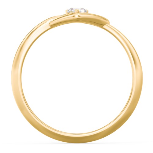 Forget Me Knot Heart Infinity Ring – 10K Yellow Gold with Cubic Zirconia