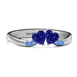 Follow Your Heart Ring in 925 Sterling Silver with Blue Sapphire and Fancy Blue Premium Zirconia