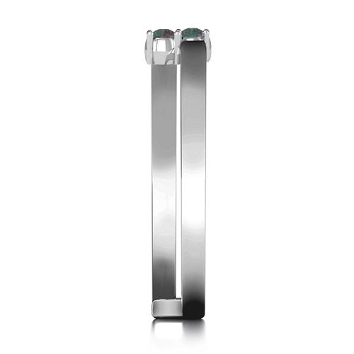 Diagonal Dazzle Ring With 2-3 Gemstones – Sterling Silver with Alexandrite